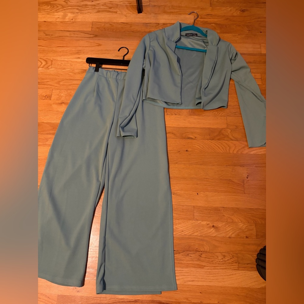 Boohoo Sky Blue Pantsuit Set